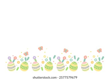 Cute colorful easter frame illustration (no text)