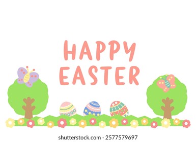 Cute colorful easter frame illustration