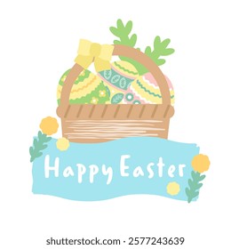 Cute colorful easter illustration material