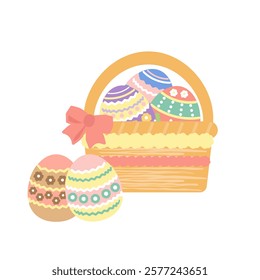 Cute colorful easter illustration material