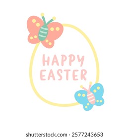 Cute colorful easter illustration material