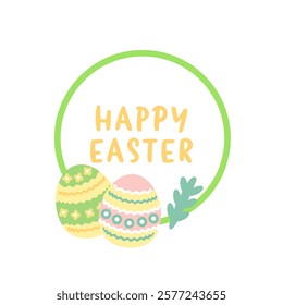 Cute colorful easter illustration material
