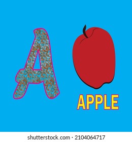 Cute Colorful English A Alphabet Letter
