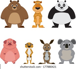 Set Six Cute Cartoon Baby Animals Stock Vector (Royalty Free) 378372940 ...