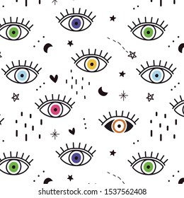 Cute colorful eyes pattern. Vector. Wallpaper