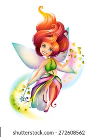 Cute colorful fairy character