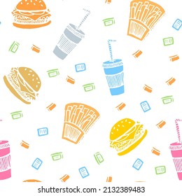 Cute Colorful Fast food pattern