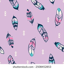 cute and colorful feather print