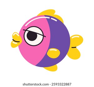Cute colorful fish bubble doodle