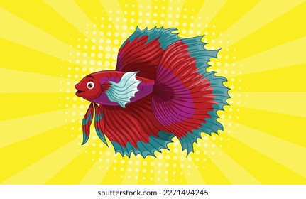 cute colorful fish jumping water splash 