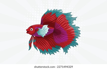 cute colorful fish jumping water splash 