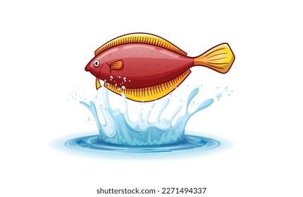 cute colorful fish jumping water splash 