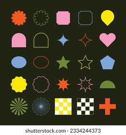 cute colorful flat design vector shape geometry element design collection set
