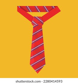 cute colorful flat illustration of bright tie in donald trump style svg