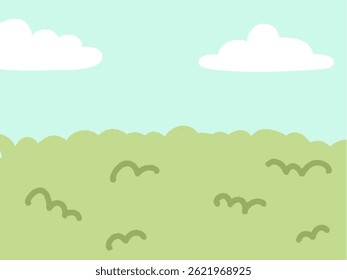 cute colorful flat illustration of nature background and landscape for daycare and nursery wallpaper	