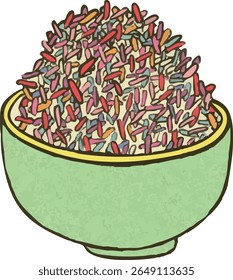 A cute and colorful flat vector illustration of an ice cream making kit