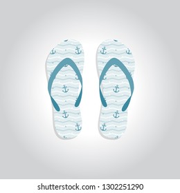 cute and colorful flip flops design for summer holiday vector illustration