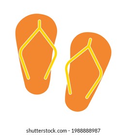 Cute and colorful flip-flop vector illustration on a white background. Royalty-free.