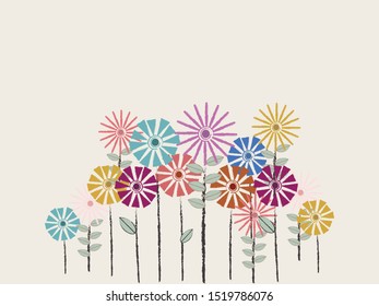 Cute colorful floral background vector illustration for design