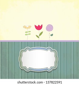 Cute colorful floral card with text banner