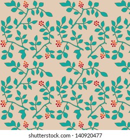 Cute colorful floral seamless pattern with berry./ Berry pattern