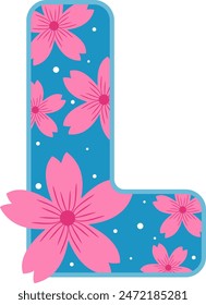 Cute Colorful Flower Letter Alphabet Vector Element