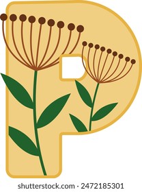 Cute Colorful Flower Letter Alphabet Vector Element