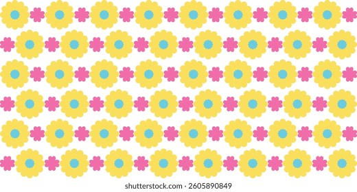 Cute colorful flower seamless pattern background. Vector illustration. 