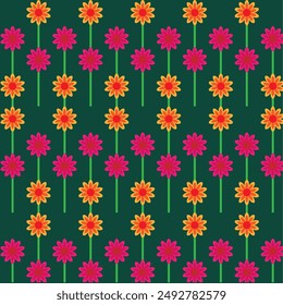 Niedliches und buntes Blumenstielmuster.
