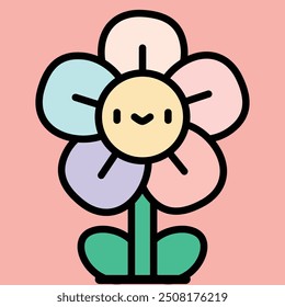 cute colorful flower vector icon
