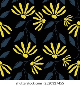 Leuke kleurrijke bloemen op bruine kleur achtergrond naadloos patroon. Dit patroon kan worden gebruikt voor stof textiel behang.