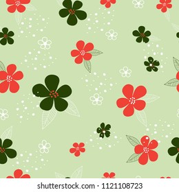 Cute colorful flowers seamless pattern background vector