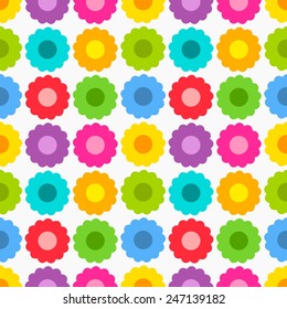 Cute colorful flowers seamless pattern. Vector illustration