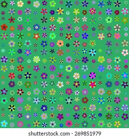 Cute colorful flowers seamless pattern. Vector illustration