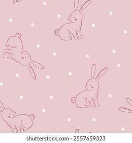 Cute colorful forest animals rabbit, deer, raccoon, bear seamless print pattern graphic tee design for kids market as vector 
