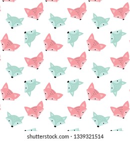 Cute colorful fox pattern 
