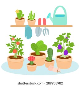 Cute and colorful gardening tool vector illustration