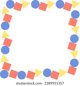 Cute colorful geometry frame background. Abstract and banner concept. Vector illustration