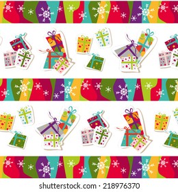 Cute colorful gift box seamless pattern 