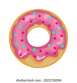 Cute, colorful and glossy donut with sweet glaze and multicolored powder.  Sprinkled Donut Icon
