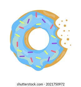 Cute, colorful and glossy donut with sweet glaze and multicolored powder.  Sprinkled Donut Icon

