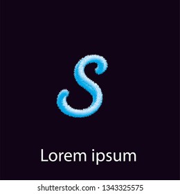 cute and colorful and hairy "S" logo vector 