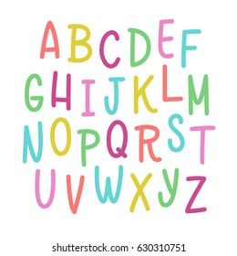 Cute colorful hand drawing alphabet 
