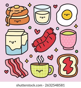 Cute Colorful Hand Drawn Doodles Elements