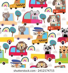 Cute colorful hand drawn  seamless pattern for summer holidays background.