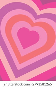 Cute colorful heart pattern background vector illustration featuring layered romantic shapes and vibrant tones.