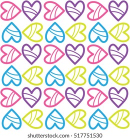 cute colorful heart seamless pattern