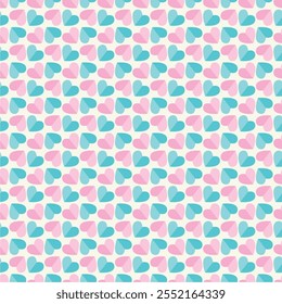 Cute colorful hearts seamless pattern, lovely romantic background, great for Mother's Day, textiles, wallpapers, banners - vector design