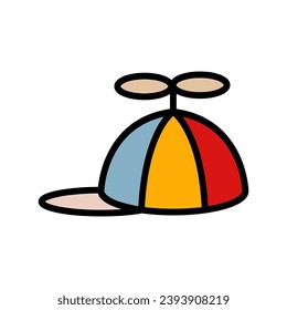 A Cute Colorful Helicopter Propeller Cap Hat Clipart