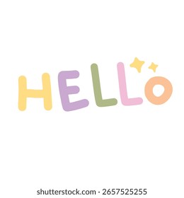 süß bunt "hello" handschrift vektor 